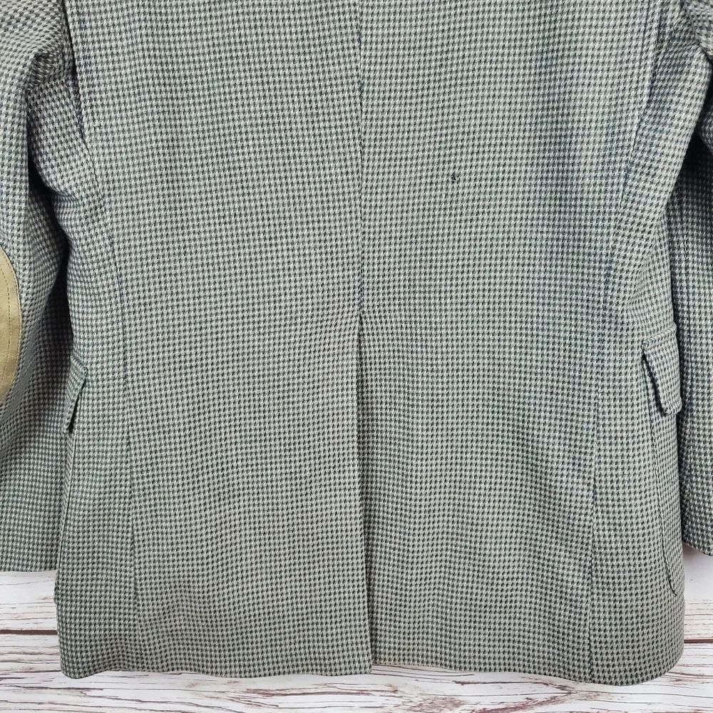 Pendleton Mens Size 40 Vtg 100% Wool Green Houndstooth 2-Button Blazer Jacket
